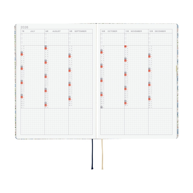 Hobonichi Hobonichi Hon A5 2026 Liberty Fabrics: Sasha Kiora