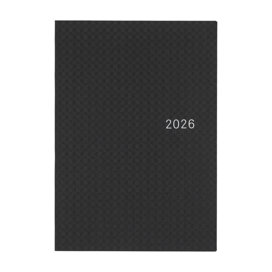 Hobonichi Hon A5 Paper Series: Black Gingham Agenda 2026 Giornaliera