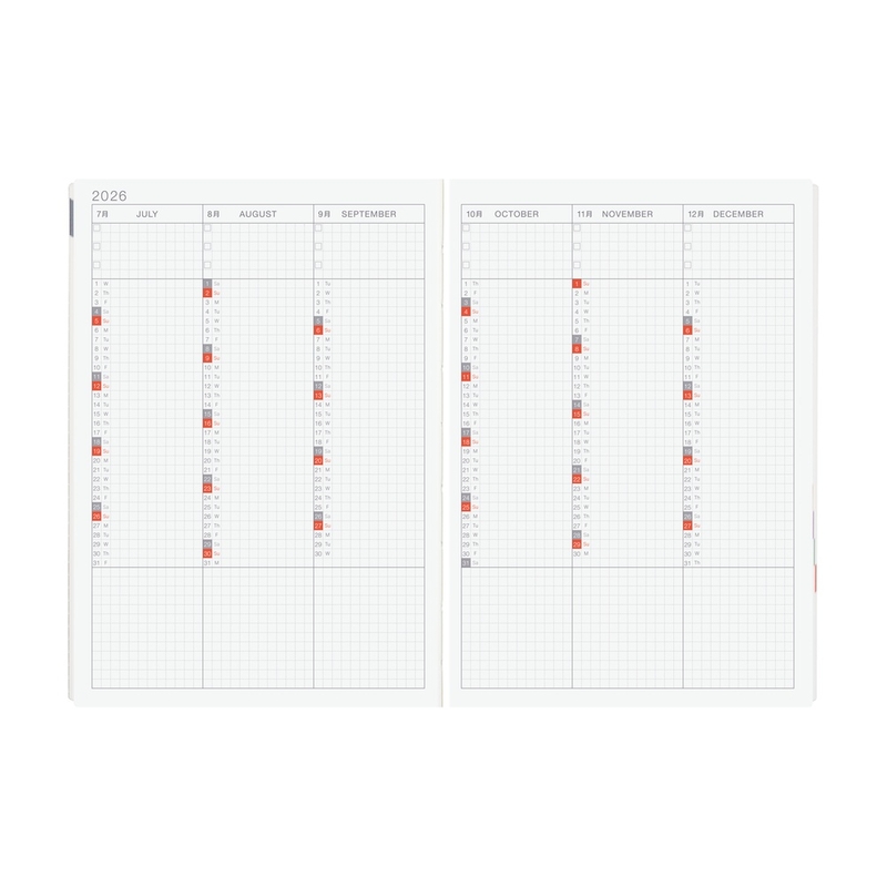 Hobonichi Hobonichi Hon A5 2026 Paper Series: Black Gingham