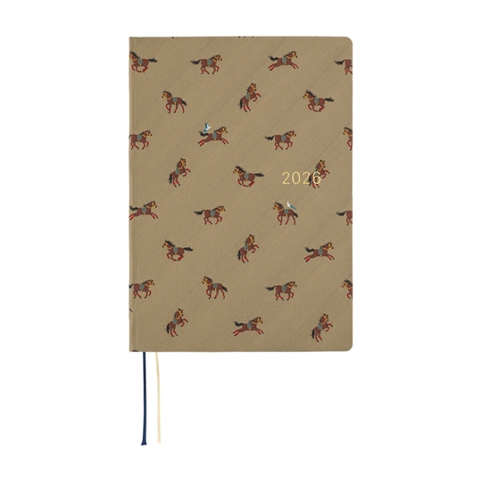 Hobonichi Hon A5 Bow & Tie: Galloping Horses Agenda 2026 Giornaliera