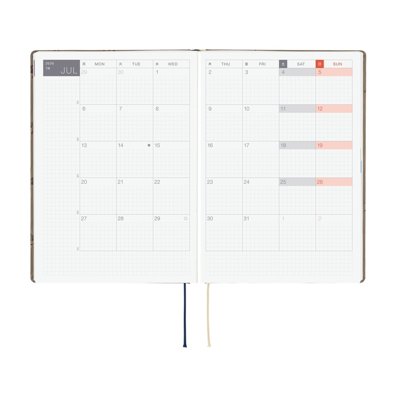 Hobonichi Hobonichi Hon A5 Bow & Tie: Galloping Horses Agenda 2026 Giornaliera