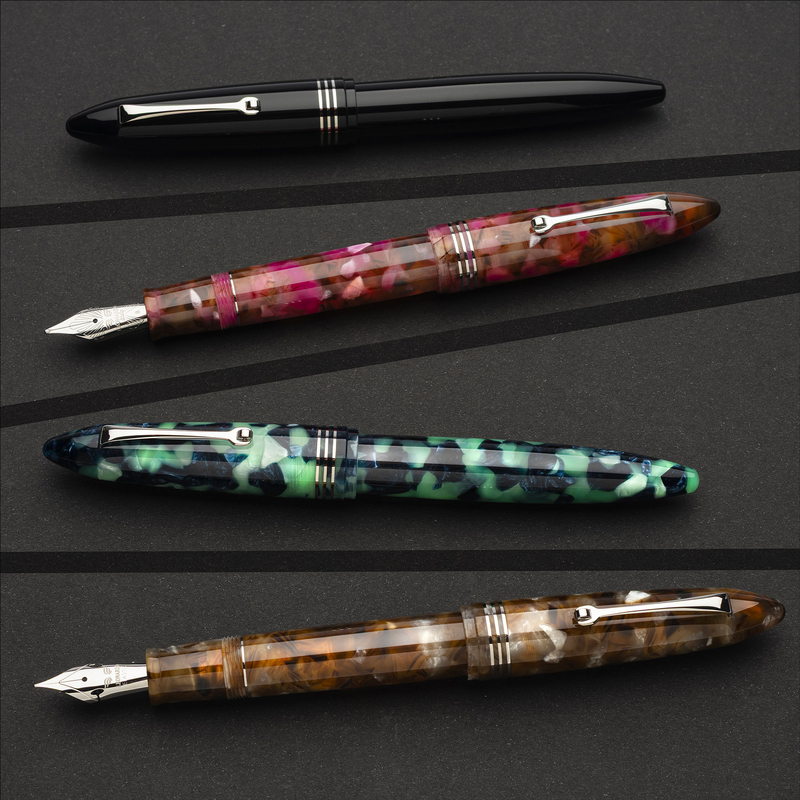 Leonardo Officina Italiana Leonardo Furore Fountain Pen Notte di Furore & Rhodium 14k