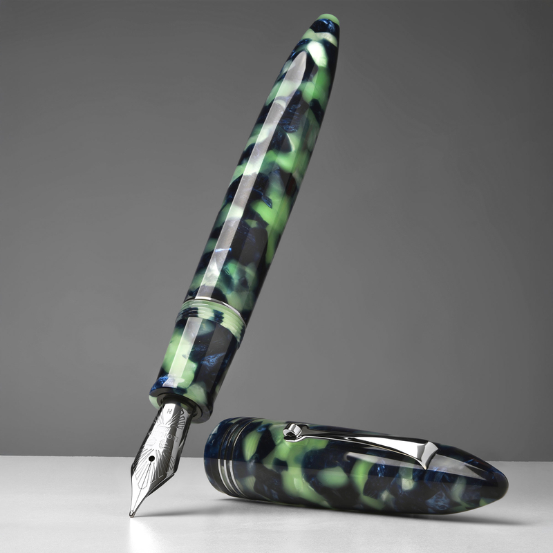 Leonardo Officina Italiana Leonardo Furore Fountain Pen Fiordo di Furore & Rhodium 14k