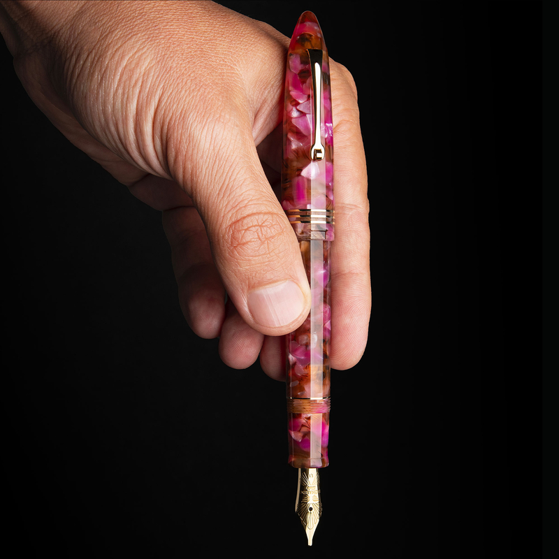Leonardo Officina Italiana Leonardo Furore Fountain Pen Lampone Selvatico & Gold 14k