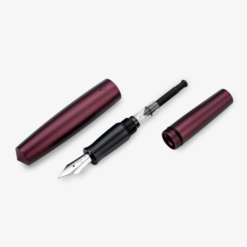 Gravitas Gravitas Pocket Aluminium Fountain Pen Cherry Velvet