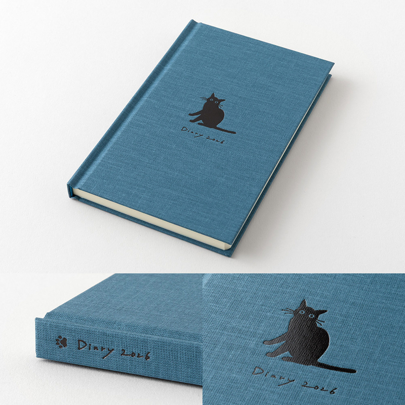 Midori Midori Book Style Diary 2026 B6 Cat Navy
