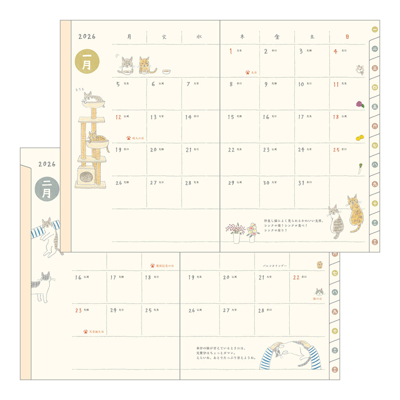 Midori Midori Pocket Diary 2026 B6 Cat