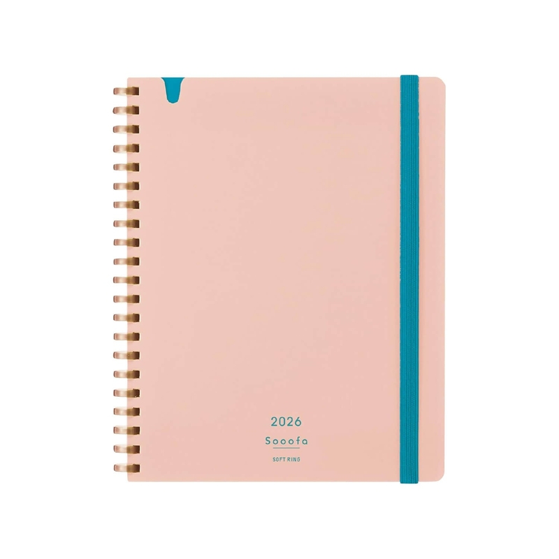 Kokuyo Kokuyo Sooofa Soft Ring Diary Agenda 2026 Light Pink Kokuyo Kokuyo Sooofa Soft Ring Diary Agenda 2026 Light Pink