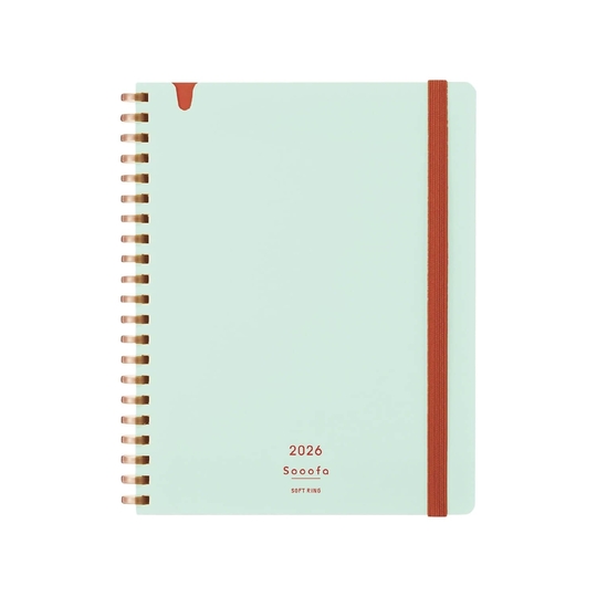 Kokuyo Sooofa Soft Ring Diary Agenda 2026 Light Green