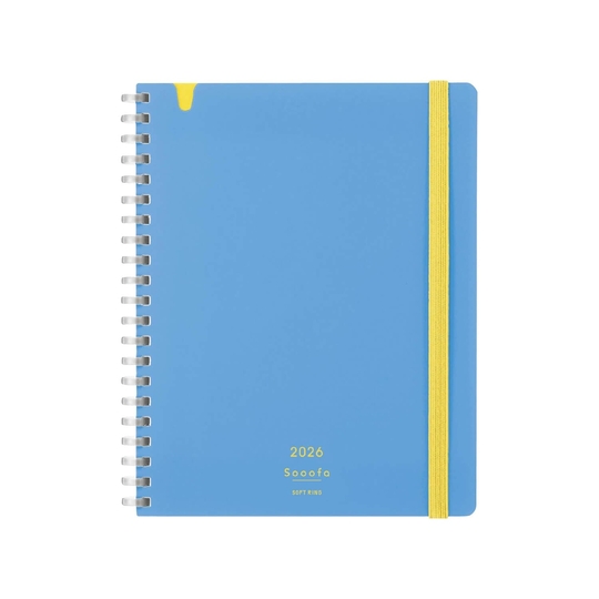 Kokuyo Sooofa Soft Ring Diary Agenda 2026 Light Blue