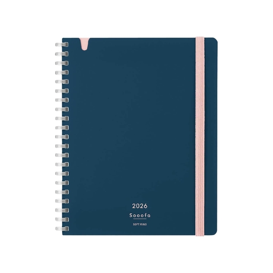 Kokuyo Sooofa Soft Ring Diary Agenda 2026 Navy