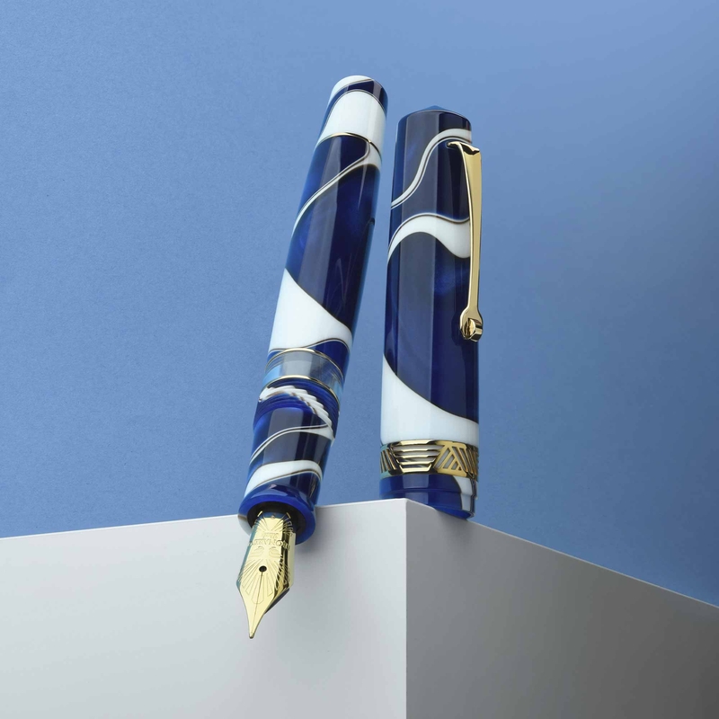 Leonardo Officina Italiana Leonardo Momento Magico Fountain Pen Blue Wave & Gold