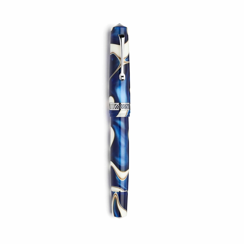Leonardo Officina Italiana Leonardo Momento Magico Fountain Pen Onda Blu & Rhodium