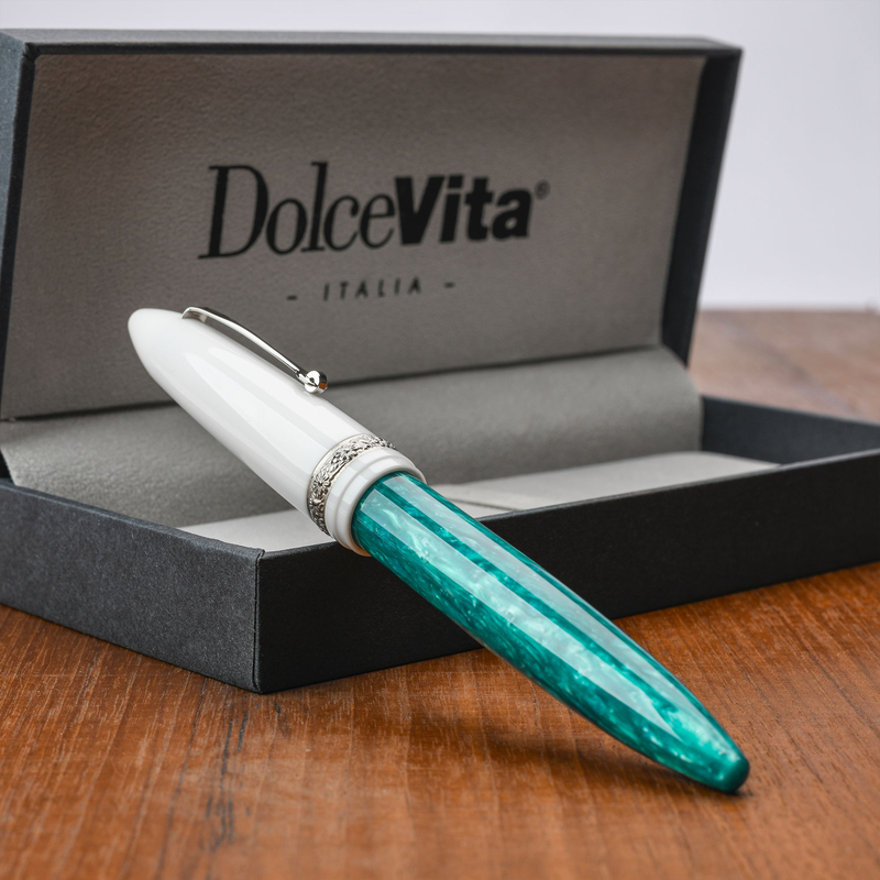 Dolcevita Leonardo x Dolcevita Furore Fountain Pen Smeralda & Rhodium