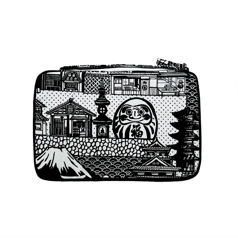 Kyoku Haku Kyoku Haku Pen Case for 10 Pens with Notebook Daruma Black