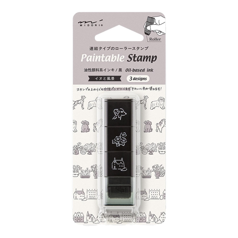 Midori Midori Paintable Stamp Timbro Roller Cani & Paesaggi