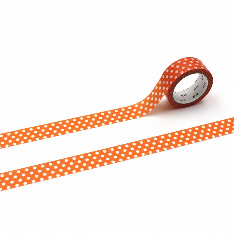 MT Masking Tape MT 1P Dot Washi Tape Deep Orange