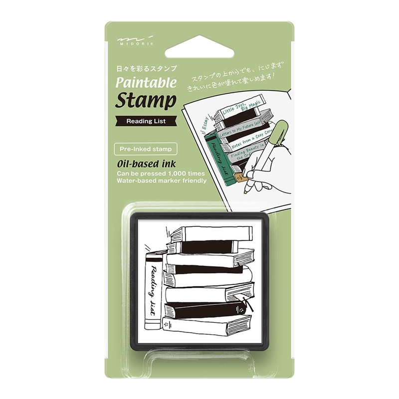 Midori Midori Paintable Stamp Pre-Inked Reading List