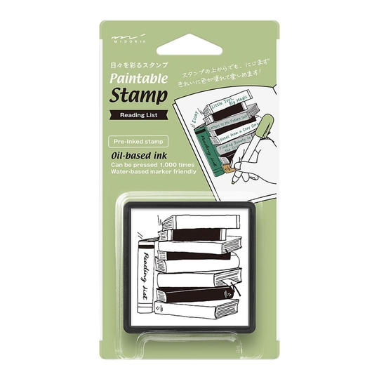 Midori Paintable Stamp Pre-Inked Reading List