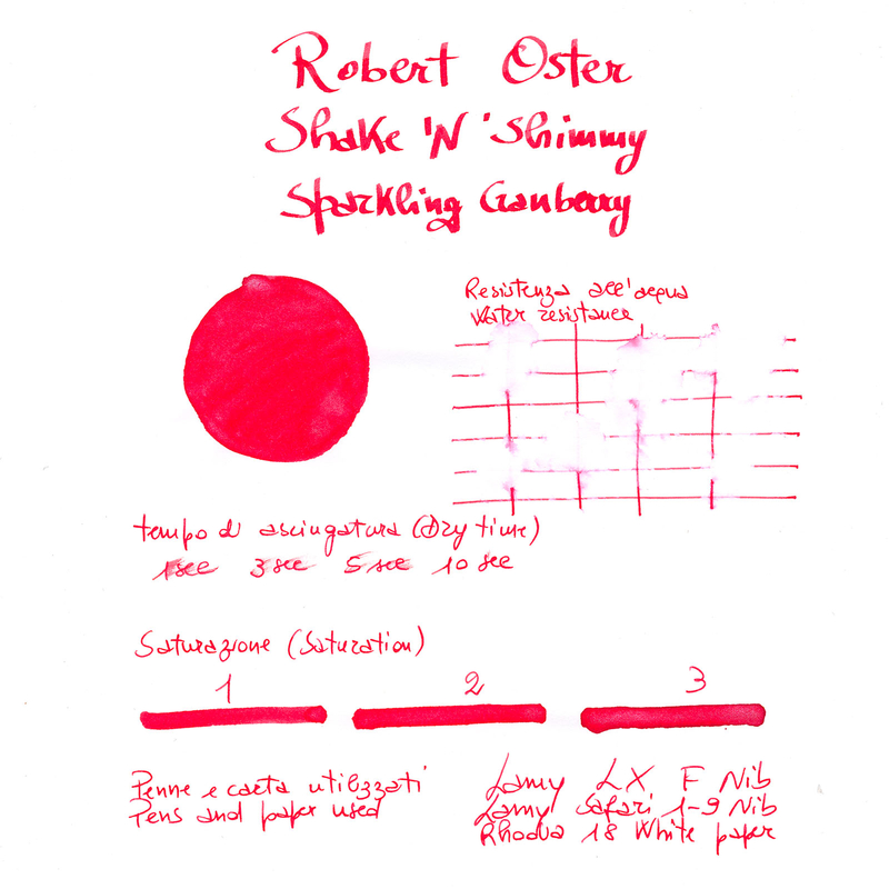 Robert Oster Shake 'N' Shimmy Sparkling Cranberry Ink Bottle 50 ml