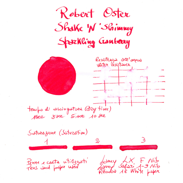 Robert Oster Shake 'N' Shimmy Sparkling Cranberry Inchiostro 50 ml