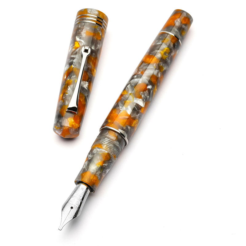 Leonardo Officina Italiana Leonardo Momento Zero Fountain Pen Lava e Cenere & Rhodium 14k