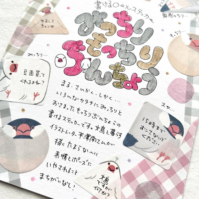 Bande Bande Washi Tape Adesivo in Rotolo Scrivibile Piccoli Uccelli