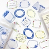 Bande Bande Washi Tape Writable Roll Sticker Blue Flowers
