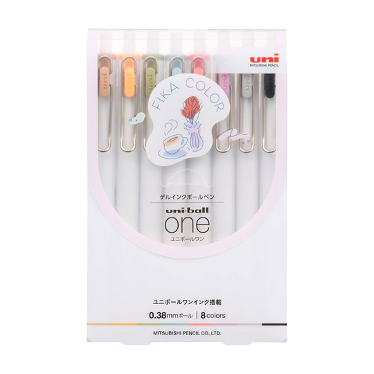 Uni-ball One 0.38 mm Set di 8 Penne Gel Fika Color
