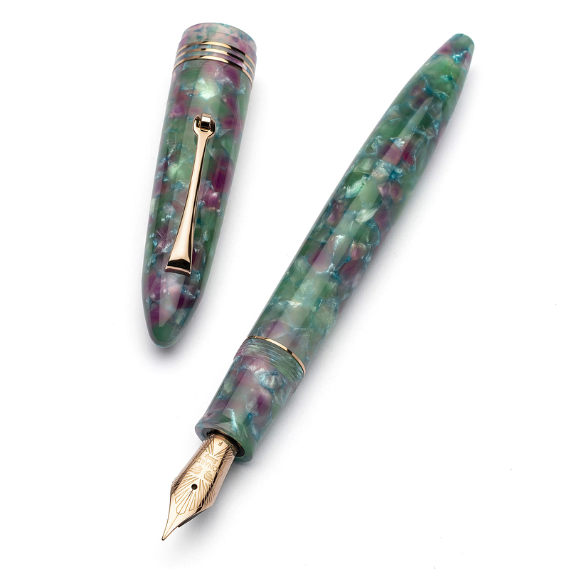 Leonardo Officina Italiana Leonardo Officina Italiana Furore Fountain Pen Aquapetra & Rose Gold 14 KT