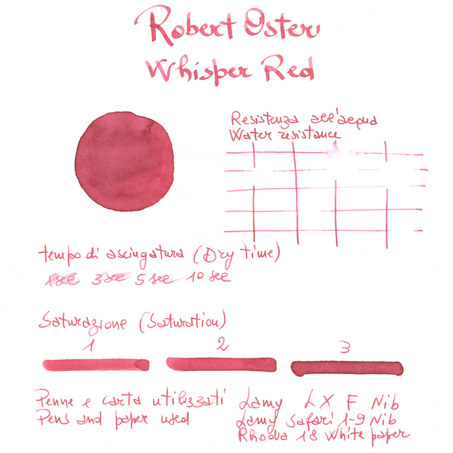 Robert Oster Whisper Red Ink Bottle 50 ml