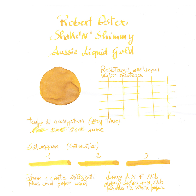 Robert Oster Shake 'N' Shimmy Aussie Liquid Gold Inchiostro 50 ml