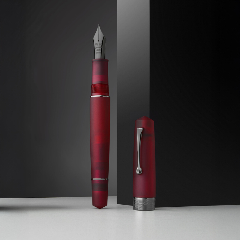 Leonardo Officina Italiana Leonardo Momento Zero Grande Pura Penna Stilografica Rossa & Rutenio Pennino 8