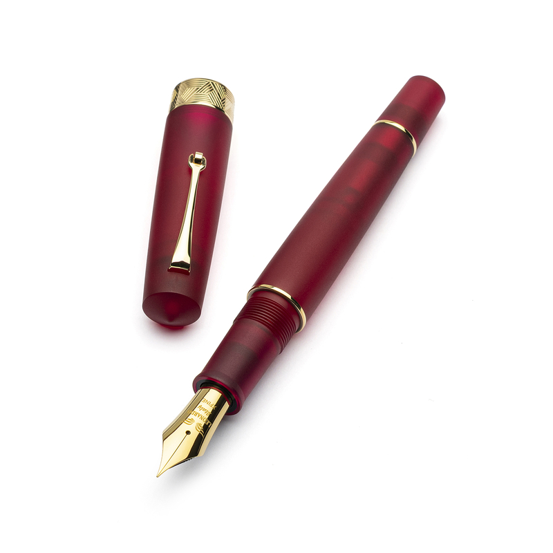 Leonardo Officina Italiana Leonardo Momento Zero Grande Pura Fountain Pen Red & Gold No. 8 Nib