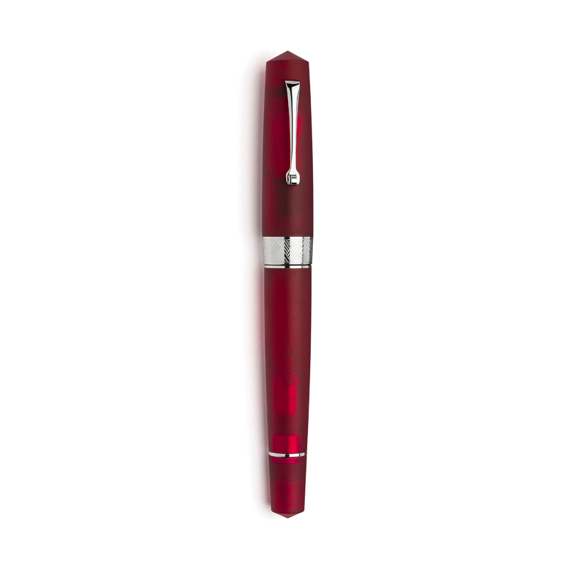 Leonardo Officina Italiana Leonardo Momento Zero Grande Pura Fountain Pen Red & Rhodium 14k