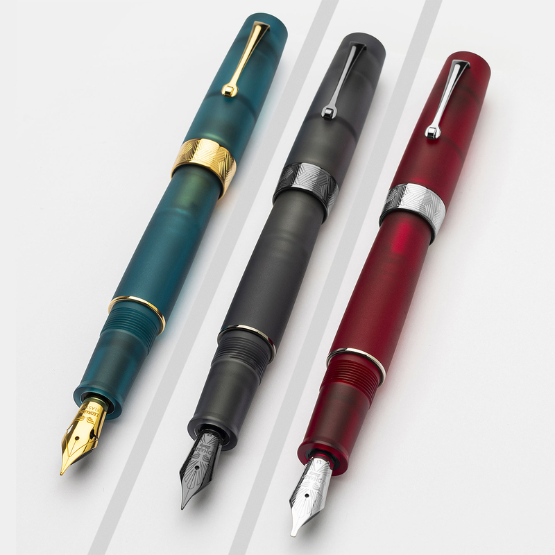 Leonardo Officina Italiana Leonardo Momento Zero Grande Pura Fountain Pen Red & Rhodium 14k