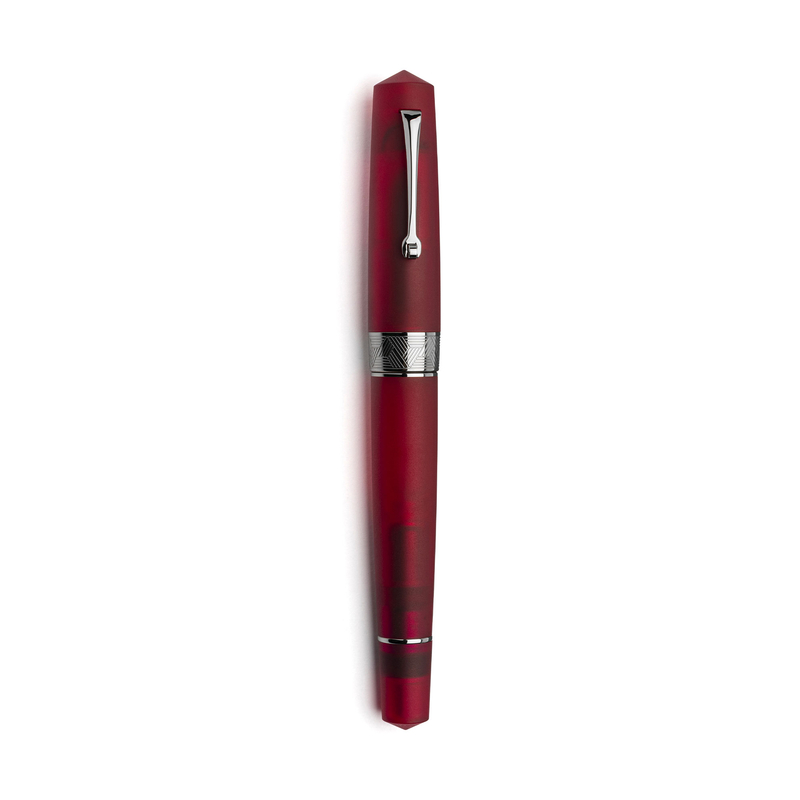 Leonardo Officina Italiana Leonardo Momento Zero Grande Pura Fountain Pen Red & Ruthenium 14k