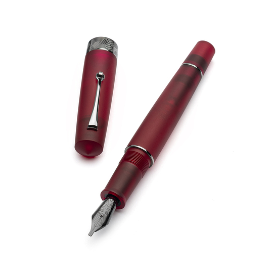 Leonardo Momento Zero Grande Pura Fountain Pen Red & Ruthenium 14k