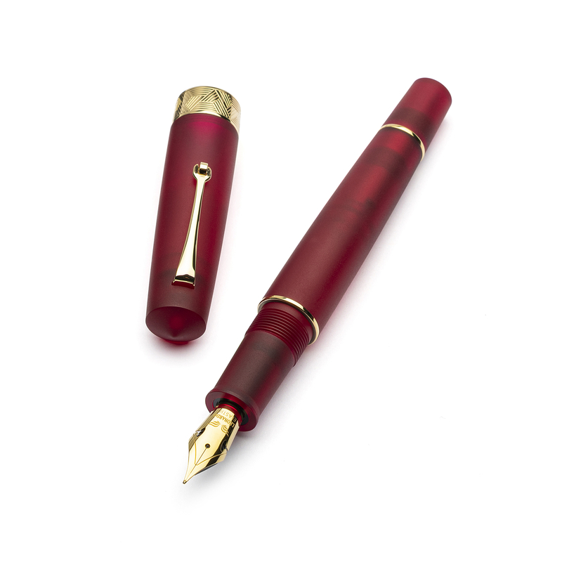 Leonardo Officina Italiana Leonardo Momento Zero Grande Pura Penna Stilografica Rossa & Oro 14k