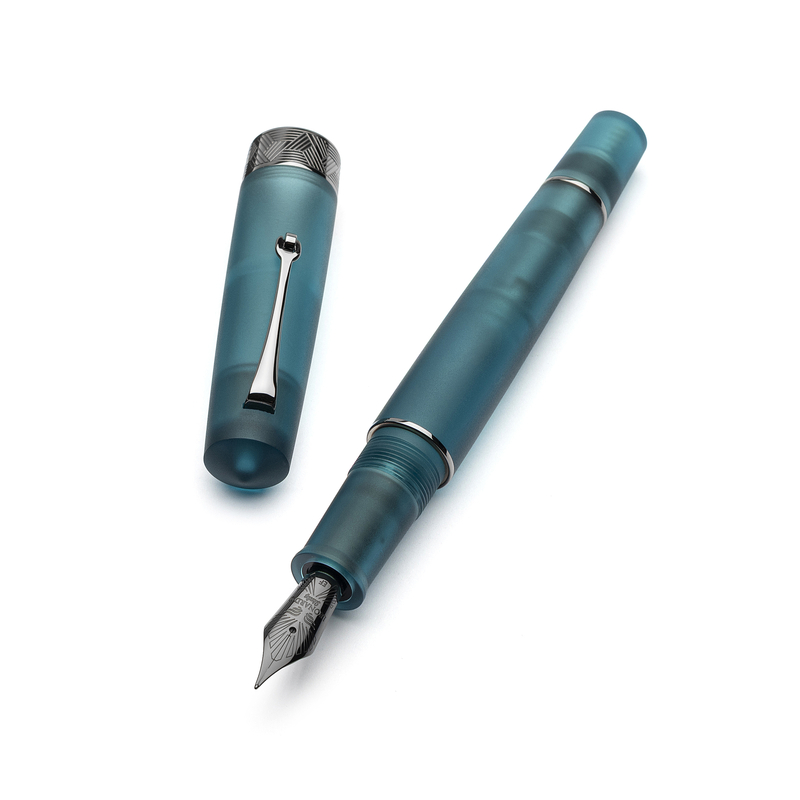 Leonardo Officina Italiana Leonardo Momento Zero Grande Pura Fountain Pen Petrol & Ruthenium 14k
