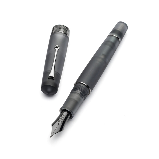 Leonardo Momento Zero Grande Pura Fountain Pen Grey & Ruthenium No. 8 Nib