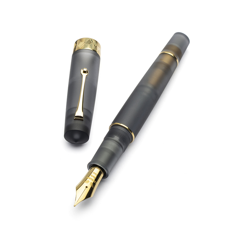Leonardo Officina Italiana Leonardo Momento Zero Grande Pura Fountain Pen Grey & Gold No. 8 Nib