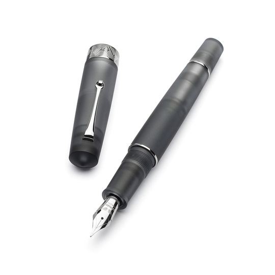 Leonardo Momento Zero Grande Pura Fountain Pen Grey & Rhodium 14k