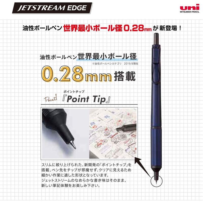 Uni Uni Jetstream Edge 0.28 mm Ballpoint Pen Navy
