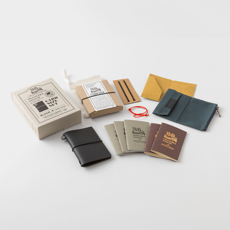 Traveler's Company Traveler's Notebook Card Size 20th Anniversary Set Black