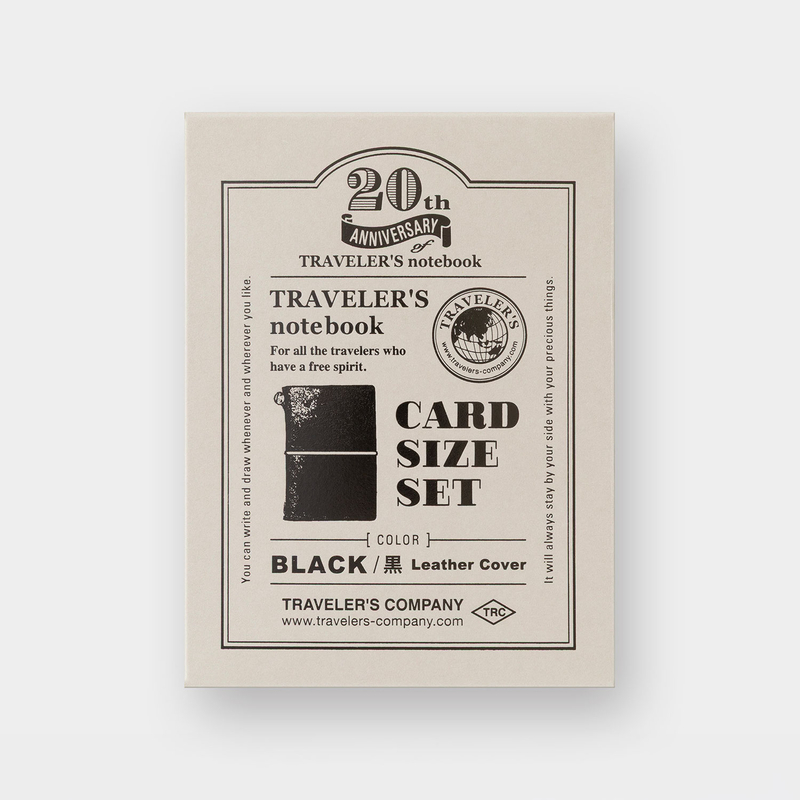 Traveler's Company Traveler's Notebook Card Size 20th Anniversary Set Black