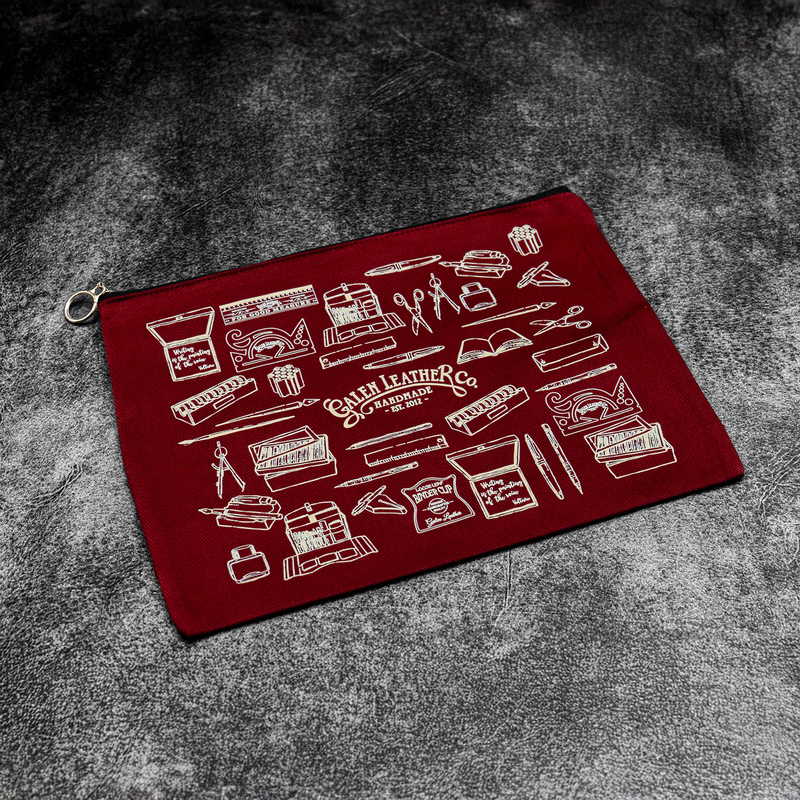 Galen Leather Galen Leather Canvas Clutch Burgundy