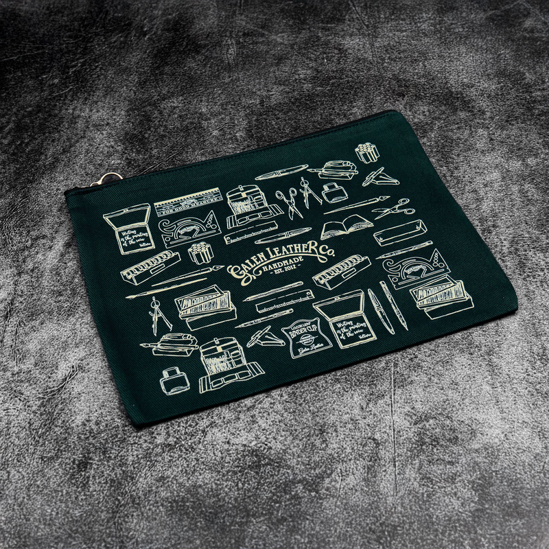 Galen Leather Galen Leather Canvas Clutch Green