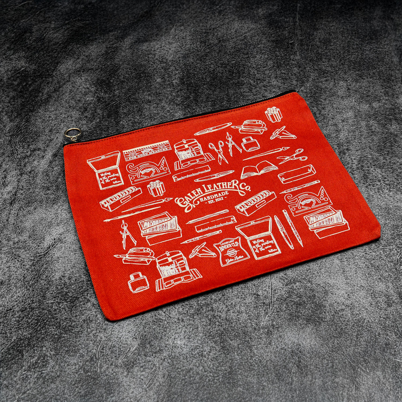 Galen Leather Galen Leather Canvas Clutch Orange