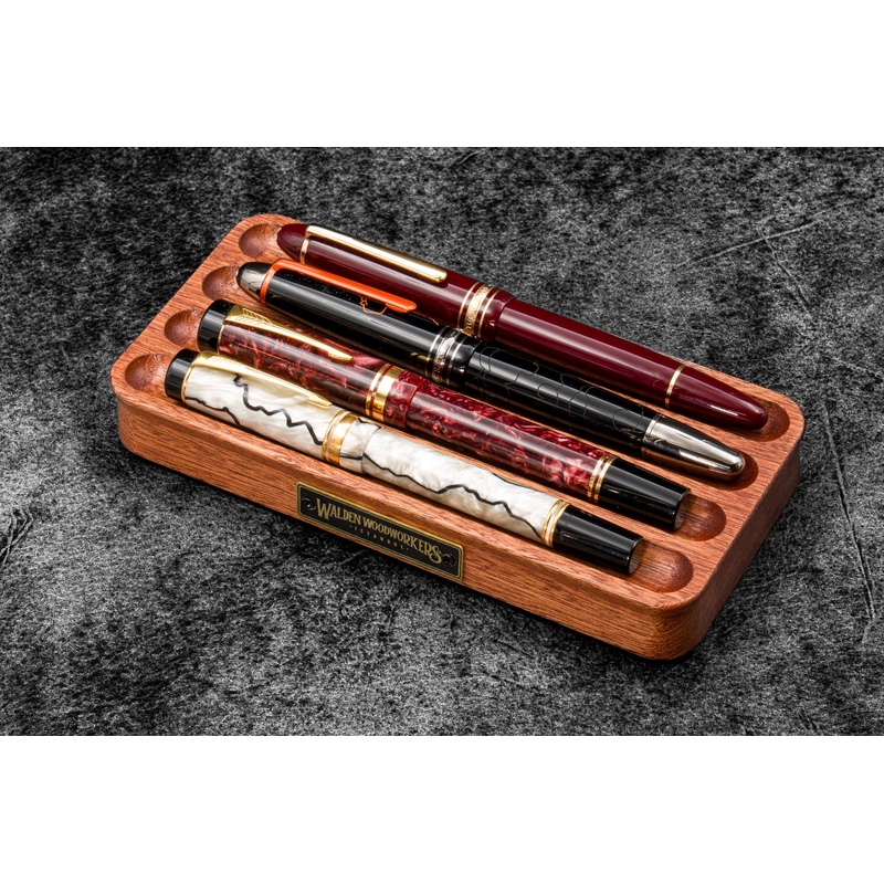 Galen Leather Galen Leather The Pen Station Wooden Pen Stand Mahogany